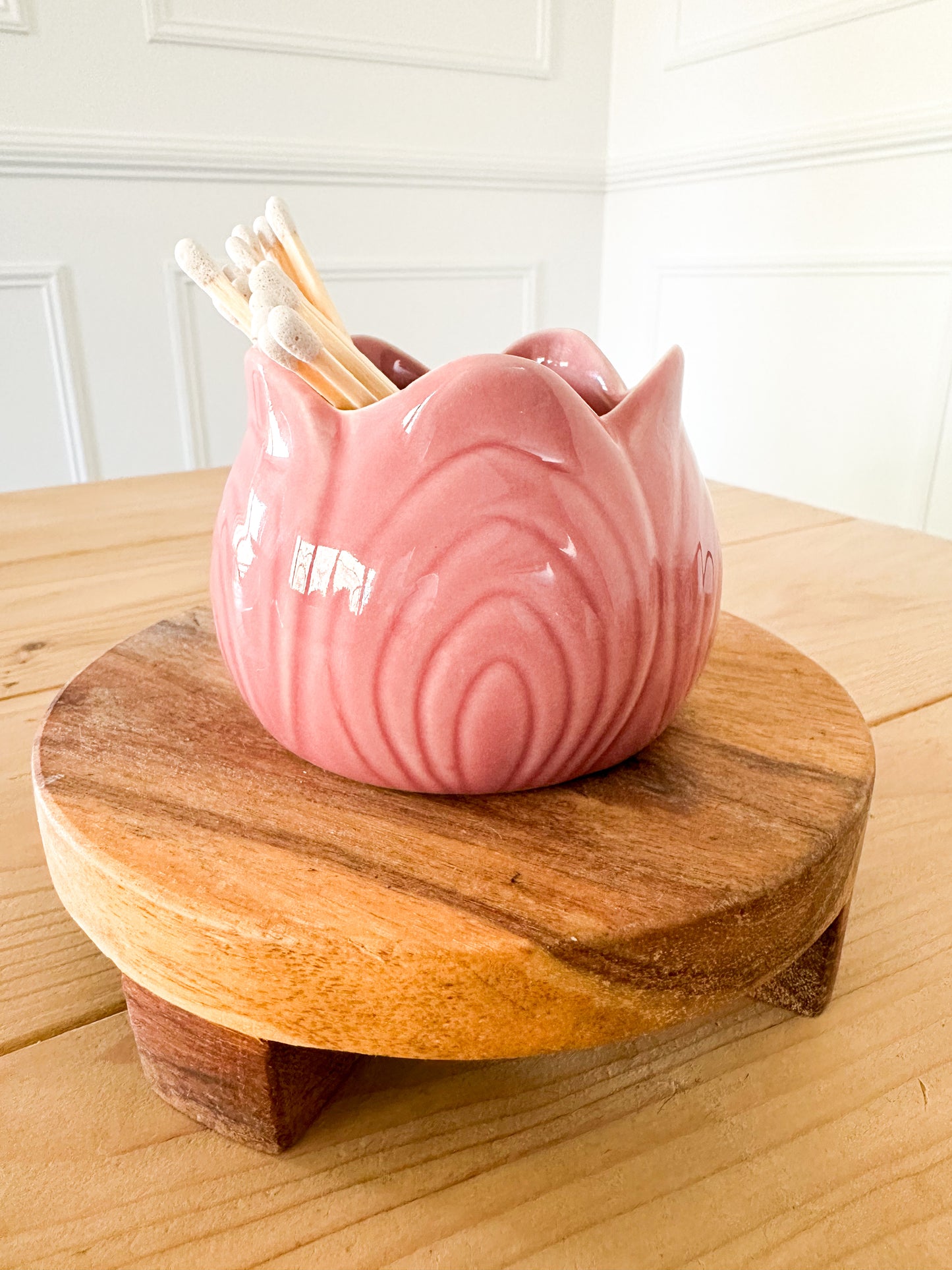 Pink Tulip Match Holder
