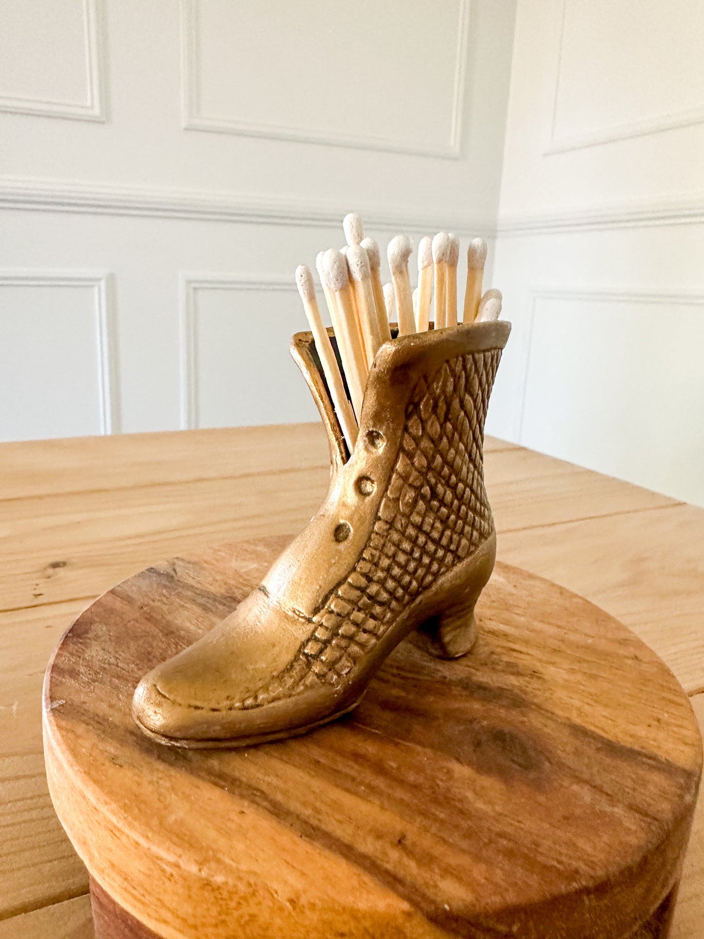 Gold Boot Match Holder