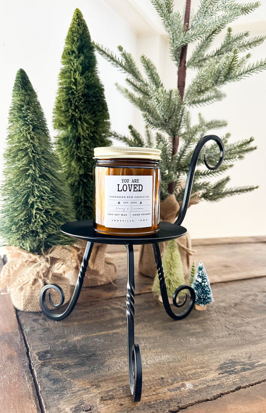 Black Scroll Candle Stand