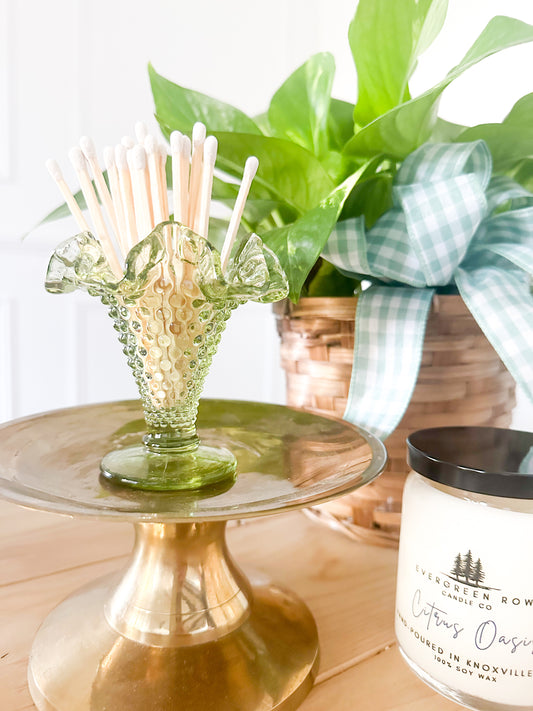 Green Fluted Match Holder